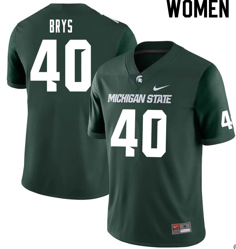 Women #40 Jonathan Brys Michigan State Spartans College Football Jerseys Sale-Green